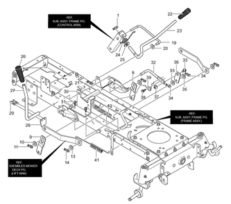Mower Suspension Assembly Diagram and Parts List for 42581X50D 2001 Briggs and Stratton Lawn Tractor